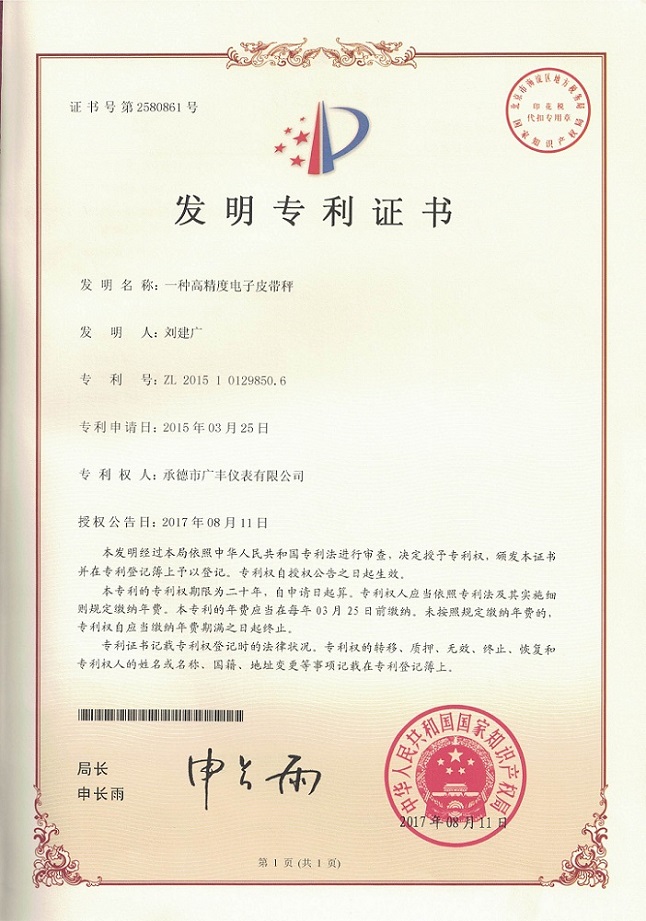 一種高精度電子皮帶秤發明專利